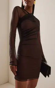 [Nensi Dojaka] Draped Tulle Mini Dress