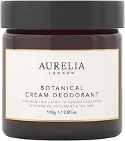 Botanical Natural Cream Deodorant | Aluminum Free Anti-Perspirant Alternative with Arrowroot and Kaolin Clay | Kaolin, Peppermint & Tea Tree | Women and Men | Aurelia London 110g