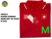 UNIQLO ROGER FEDERER MENS DRY-EX SHIRT 2021 RED M SIZE