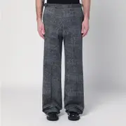 [Prada] Black/white herringbone pants 46 IT Black