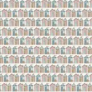 Quilting Patchwork Fabric Sunkissed Sojourn Beach Huts Cream 50x55cm FQ