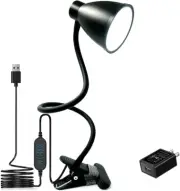 BOHON Desk Lamp 3 Color Modes 10 Brightness Dimmer Reading Light 10W 38 LED Clam