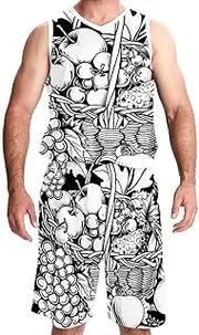 [KQNZT] Basketball Jersey and Shorts, Outfit Tank Top Track Shorts, Mens Basketball Jerseys, Thanksgiving Fall Bird Pumpkin Maple Leaf