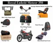 Royal Enfield Black Airfly "Engine Guard" Combo Pack of 8 Pcs Meteor 350