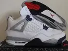 NIKE AIR JORDAN 4 RETRO WHITE-MIDNIGHT NAVY BLUE SZ 17 [DH6927-140]