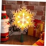 Christmas Tree Topper, 9.25’’ Snowflake Christmas Tree Top with 20-ct Lights,