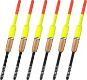 Dr.Fish 6 Pack Fishing Bobbers Buoyant Balsa Wood Slip Floats Bobbers Spring Fishing Floats for Crappie Trout Catfish Panfish Bass Walleye