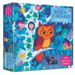 USBORNE BOOK AND JIGSAWS: NIGHT TIME (3款9片大拼圖+1本小書)(盒裝)/SAM TAPLIN【禮筑外文書店】