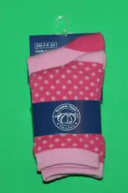 2 3 4 NWT Pumpkin Patch STRAWBERRY DELIGHT 2 pair Pink Polka Dot SOCKS Girls