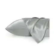 Bedsure Satin Pillowcase Standard Set of 2 - Silver Grey Silky Pillow Cases f...