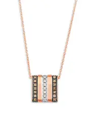 Bloomingdale's Fine Collection Brown & White Diamond Pendant Necklace in 14K Rose Gold, 0.19 ct. t. w.