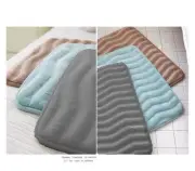 Two Piece Wave Pattern Texture Memory Foam Bath Mat Set Sizes: 20”x32” & 17”x24”