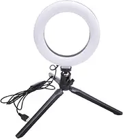 Labymos 16cm USB Phone LED Light Ring Tr Professional Photography Lamp Dimmable Photo Studio Selfie LED Ring Light Phone Holder for Makeup Video Live