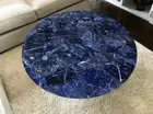Sodalite Stone Coffee Table Top For Office Side Furniture Table Decor
