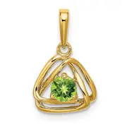 14K Yellow Gold Peridot Triangle Pendant