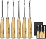 Wood Carving Tools, 6-Piece Wood Chisel Sets, CRV Steel Blades with Rust-Resista
