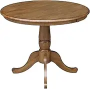 Whitewood Industries International Concepts Round Top Pedestal Table Pecan