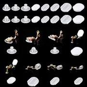 [salbsever] 80 Pieces Earring Pads TPE Material Comfort Earring Cushions Clip on Earring Cushion Pads for Clip-on Earrings Clear, White