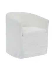MCM HOUSE | Remi Dining Chair in White Chalk Brushed Linen | The UNDONE