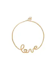 Dolce Gabbana Love Lettering Semi-Rigid Necklace One size gold