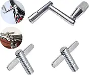 3 Drum Tuning Wrench, Drum Key 1 Pcs Z-Type Continuous Motion Speed Key with 2 Pcs T-Type Drum Tuning Key for Musical Instrument Assembly Tool and Tuning Tool for Drummers