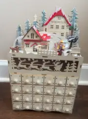 Beautiful Wood Martha Stewart Christmas DIY Paint Advent Calendar Led Free Ship