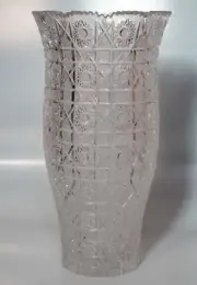 Queen Lace® Crystal 12" Flower Vase Handmade in Bohemia. Massive. New in Box