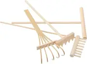 DRESSOOS 4PCS Mini Zen Garden Rake Tools Set Wooden Sand Rakes for Home Office Decoration Elegant Dry Landscape Kit for Mindfulness Meditation for Zen Practices