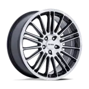 20x8.5 Petrol PE001 P1D Gloss Black With Machined Face Wheel 5x115 (40mm)