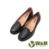 W&M(女)車線雕花粗跟厚底中跟鞋 女鞋-黑(另有咖)