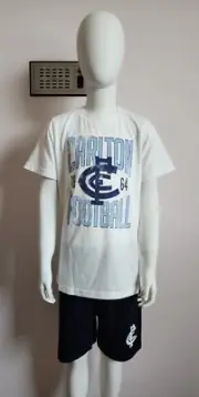Carlton Blues AFL AFCAL0841 W24 Boys Short Sleeve Pyjama Set Size 8 New