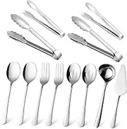 Cabilock 1Set Serving Utensil of Slotted Spoons Tongs Cake Server Soup Ladle Dinner Spoons Elegant Design for Kitchen Parties and Dinners