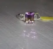 Multi-Color Ametrine Octagon Solitaire & Diamond Ring, Silver, Size 10, 6.04(TCW