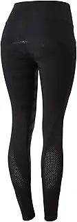 [HORZE] Womens High Waist Tights with Mesh Insert - Black - 30