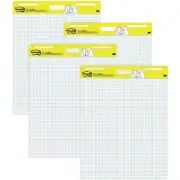 Post-it Spr Stky Easel P, 1" Grid Lines, 25" x 30", White, 4 P