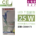 (含稅) 【中彰投照明】東亞照明 LLA031T-25AAD 25W晝光 LED T型燈泡 全電壓