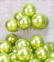 AULE Metallic Lime Green Balloons 12 inch 50 Pcs Neon Light Green Latex Balloons Chrome Helium Shiny Thicken Balloon Perfect Party Decoration for Wedding Birthday Baby Shower Graduation Carnival