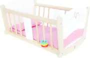 Rock-A-Bye 47Cm Wooden Doll/Toys Pretend Play Cradle/Bed Kids/Toddlers 3Y+