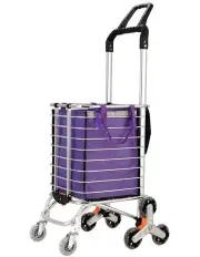 [Emajin] Foldable Shopping Cart Trolley 35L in Purple/Silver