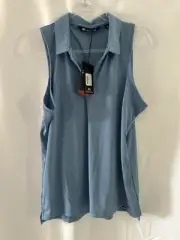 Travis Mathew’s Women’s Coto Sleeveless Golf Polo. Blue. Size Large. NWT