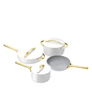 Caraway Iconics 4 Piece Ceramic Non-Stick Cookware Set with Gold Handle