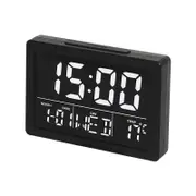 Digital Alarm Clock LED Time Display, Alarm Clock, Adjustable Bedside Clock Volume for Bedroom (Black)