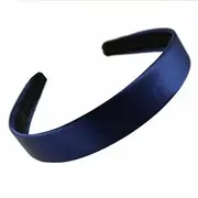 Topkids Accessories 2.5cm Satin Alice Headband Head Band Hairband Hair Band Women Adult Girls Kids School 60s 70s 80s Plain Aliceband 2.5cm 1" Thick Wide Hard (1 Alice Band, Navy Blue)