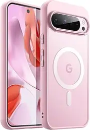 [JETech] Magnetic Case for Google Pixel 9/9 Pro 2024, Compatible with MagSafe, Translucent Matte Back Shockproof Phone Cover (Quartz Rose)