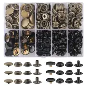 200 Pieces (50 Sets) 15MM Snap Fastener Kit 5/8 inches (15mm) Snap Button Sna...
