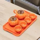 Kungfu Tea Set Persimmon Shaped for Outdoor Camping Tea House Table Decor