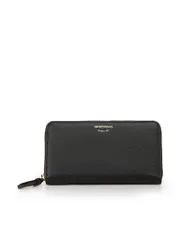 Black Leather Continental Wallet