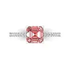 1.66 Cushion Real Red Garnet Promise Bridal Wedding Designer Ring 14k White Gold
