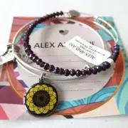 ALEX AND ANI Brilliance Bead Stardust bracelet + SUNFLOWER Bracelet set of 2 NWT