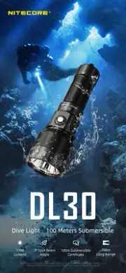 Nitecore DL30 1100 Lumen Rechargeable Dive Light Torch Work Lights